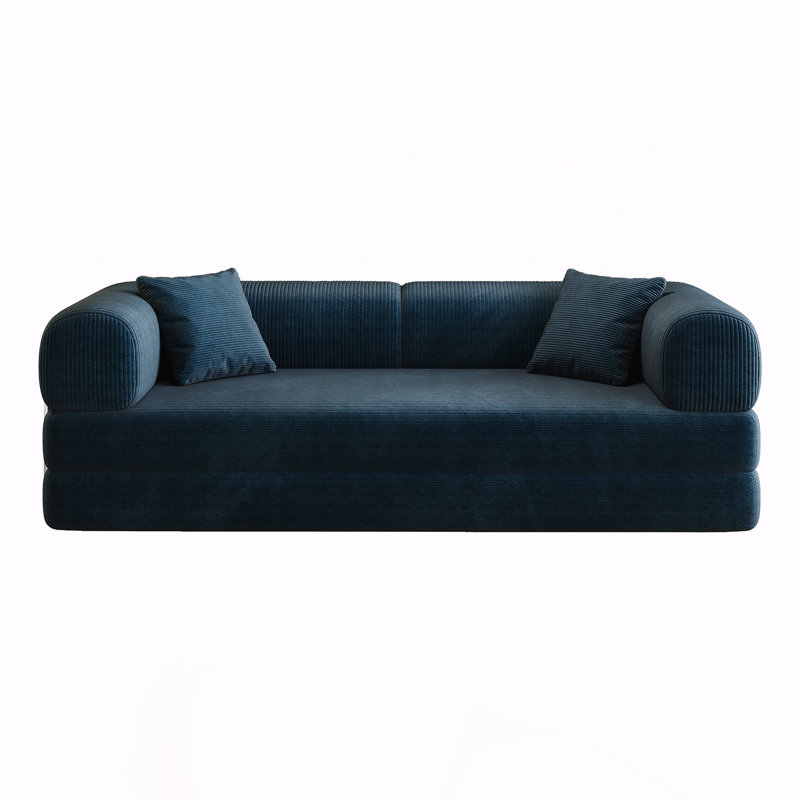 Convertible Sleeper Sofa, Foldable Floor Couch No Assembly, Blue