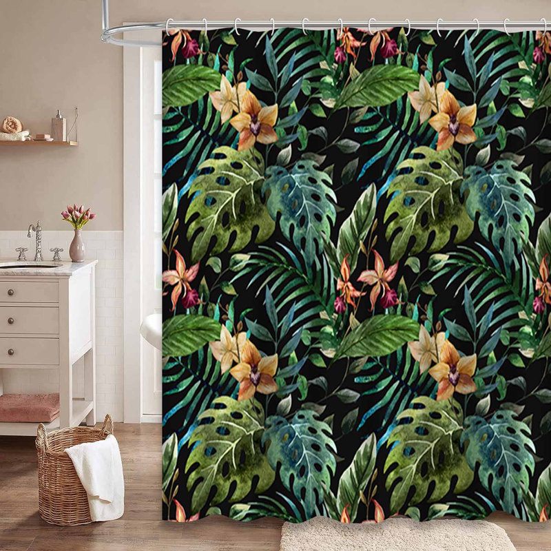 Rideau de douche imperméable à l'eau avec 12 crochets, L 72 po x l 84 po
