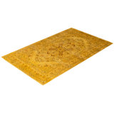 Overdyed Hand-Knotted Wool Modern-Contemporary Gold Area Rug 4' 8" x 7' 4"