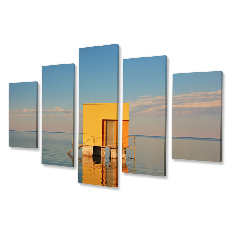 Quayle - plage, reproduction d'art sur toile - 5 panneaux