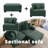 3 - Piece Upholstered Hunter Green Corduroy Modular Sectional Sofa with Pillow Back and Removable Ottoman-87307124-87307144