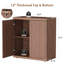 Buffet de 92,7 po de largeur avec portes cannelées et tablettes réglables (ensemble de 3)-1799448959