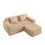 Canapé modulaire à 2 places avec coussins décoratifs et 1 repose-pieds Modern Cordurory-129585520