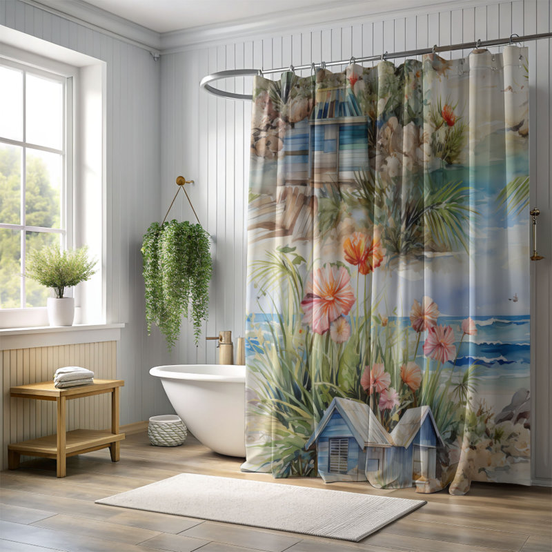 Rideau de douche Imajean, H 74 po x l 71 po