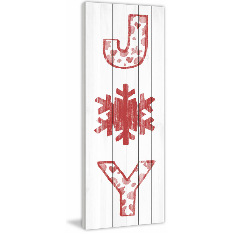 Red Winter - reproduction d'art textuel sur bois, H 45 po x l 15 po x P 1,5 po
