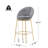 Indoor Metal Upholstered Barstool, Gold-Plated Frame And Upholstery, Set Of 2-299709669