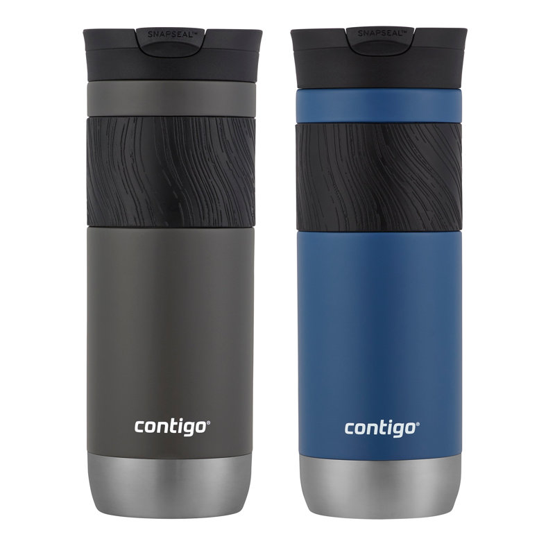 Contigo Byron 2.0 Stainless Steel Travel Mug with SNAPSEAL Lid and Grip, 20oz., 2 Pack