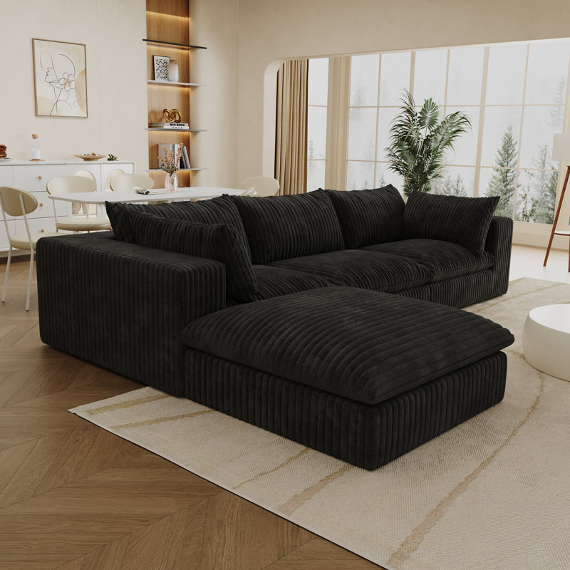 Canapé modulaire en velours côtelé confort luxueux