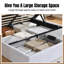 Lit plateforme tapissier hydraulique avec rangement relevable-907572809-910546615