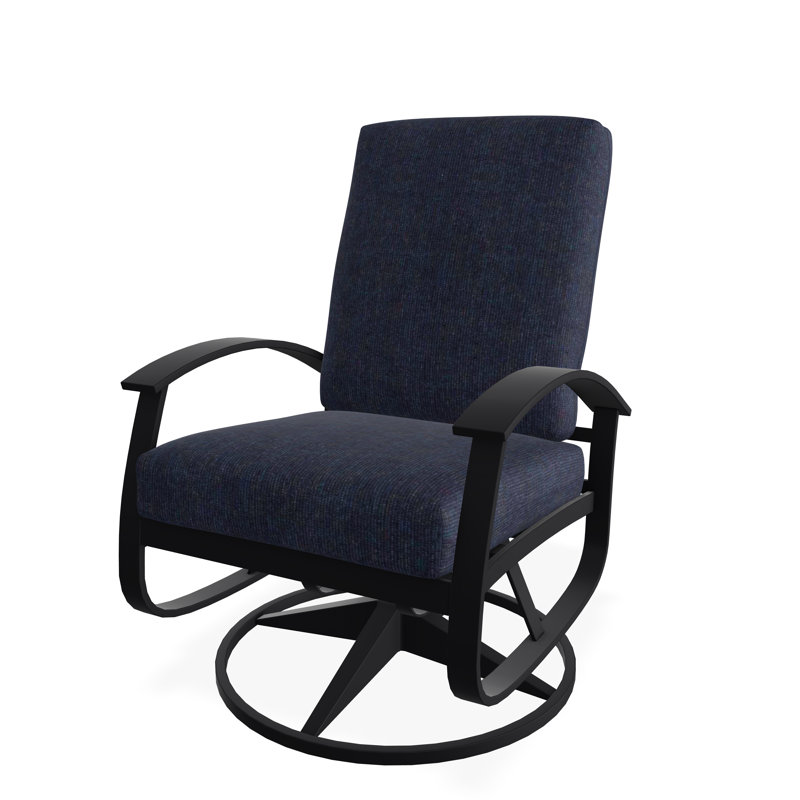Belle Isle Outdoor Lounge Chair, Spectrum Indigo Sunbrella®, Black