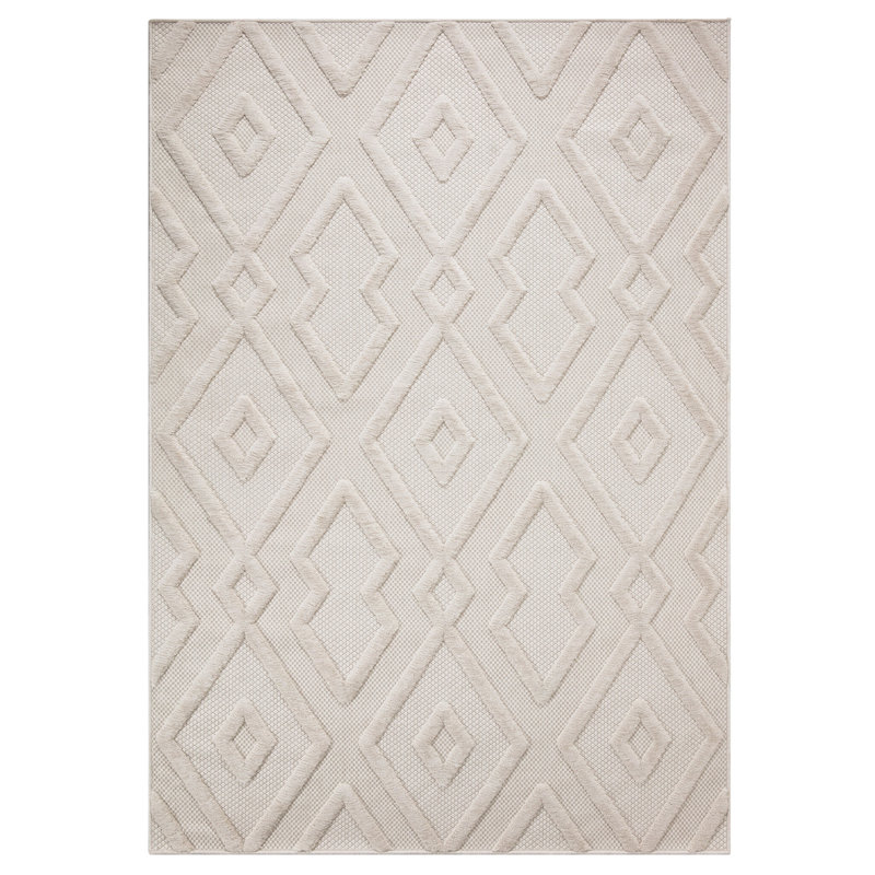 Elegant White Area Rug, 5 x 7.5 Feet | 100% Polypropylene, 0.2 in Pile Height | 400,000 Thread Points | Easy to Clean, Vacuum Friendly | Perfect for Living Room, Bedroom, and Home Décor | Durable & Stylish Design