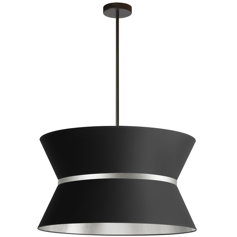 Abdoulaziz 4 - Light Unique/Statement Pendant, Matte Black, Black/Silver