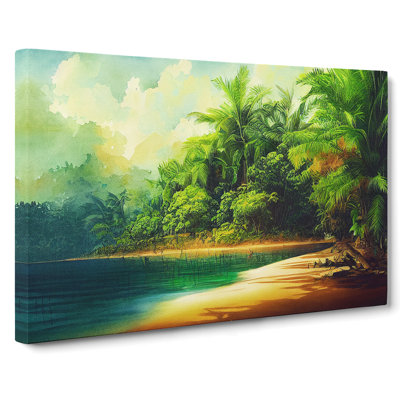 Tropical Forest Beach - Wrapped Canvas
