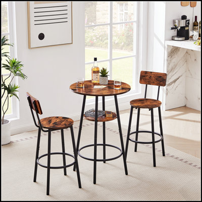 Ensemble de tabourets de bar ronds avec dossier et tablette de rangement circulaire pour des sièges confortables