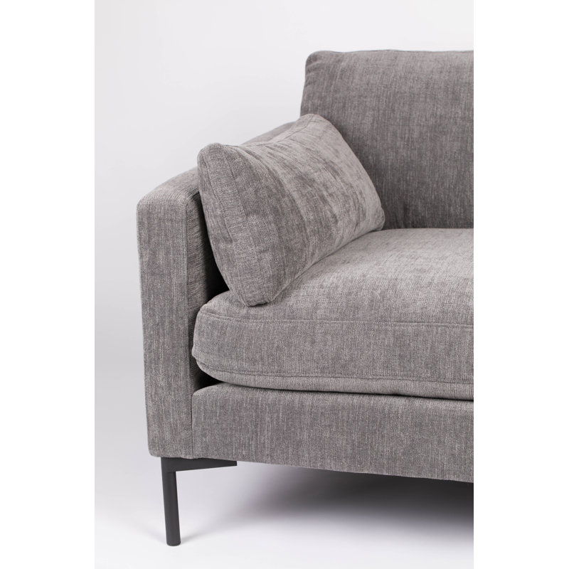 Canapé à accoudoirs carrés 132 po Summer, Mélange de polyester gris foncé
