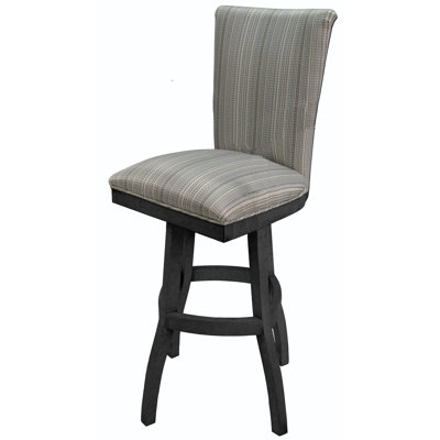 Irminger Swivel Upholstered Counter Stool with Solid Wood Frame