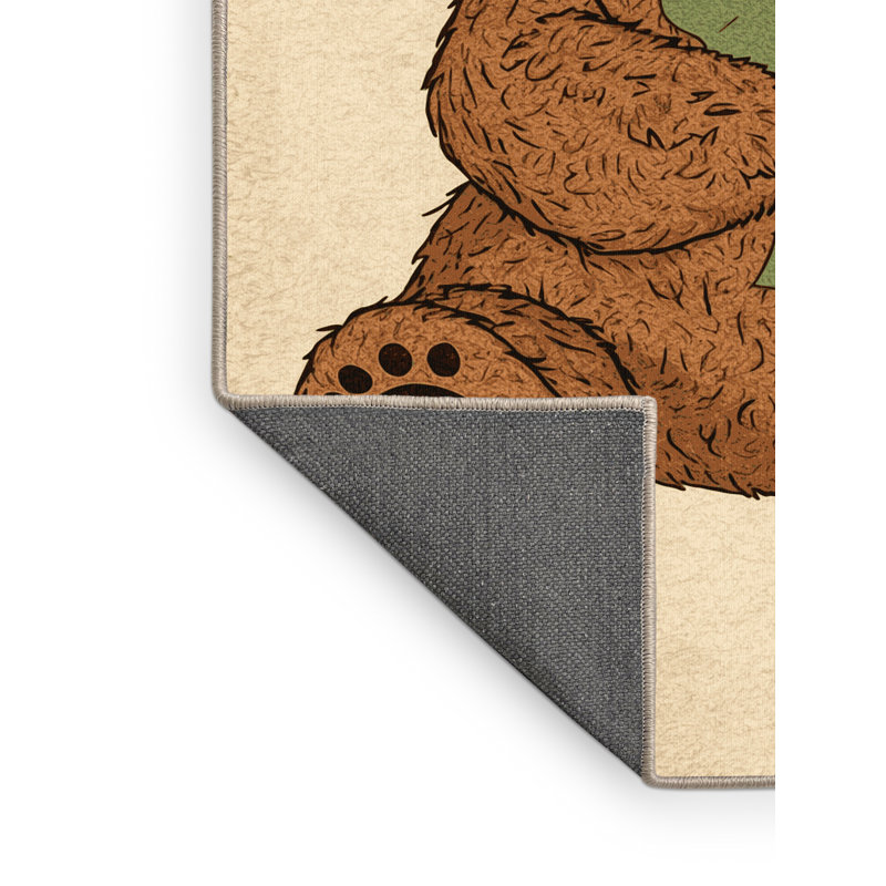 Soft Plush Eurydamas St Patties Modern & Contemporary Abstract Area Rug in Beige – Beige Binding, 2x3