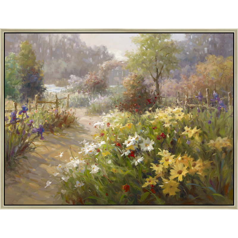 Golden Hour Garden Path Print, 32" H x 42" W, Brown