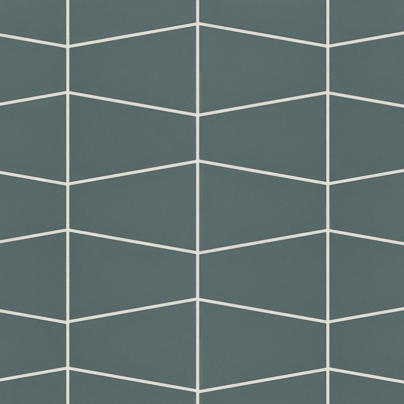 Marin Trapezoid Matte Porcelain Mosaic Tile, Ocean Teal