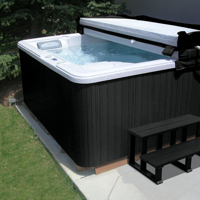 Highwood USA Slip Resistant , Antimicrobial Hot Tub Replacement Kit Panels, Black