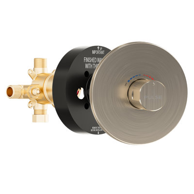 Valve de douche à pression équilibrée avec garniture ronde en nickel brossé Diamond Line