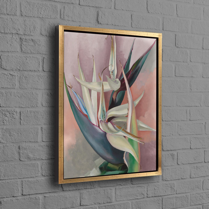 Art mural abstrait 3D bohémien sur toile de coton mettant en vedette la conception inspirée de Georgia O'Keeffe pour une décoration intérieure unique
