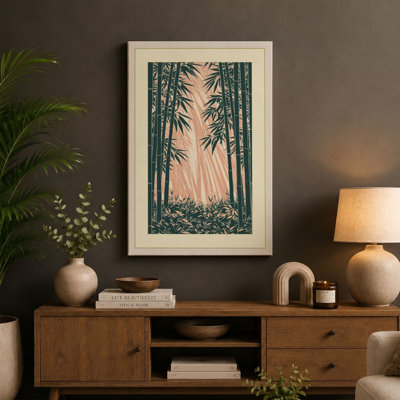 Bamboo Path to Light Japandi 1 Piece Wrapped Canvas Wall Art