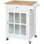 Chariot pour îlot de cuisine 27 "avec tiroir et porte vitrée, chariot de cuisine avec tablette réglable et porte-serviettes