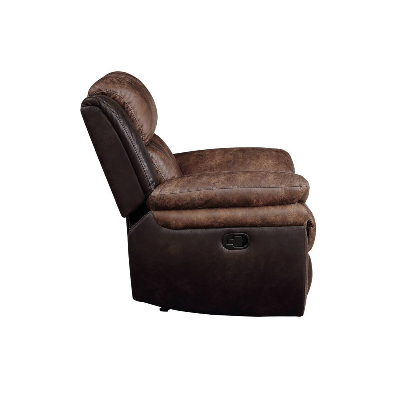Fauteuil inclinable touffeté poli caramel et espresso