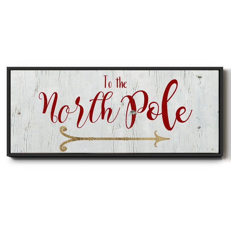 North Pole- Framed Canvas, 12" H x 30" W