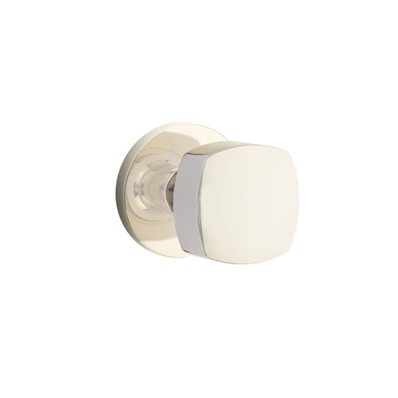 Emtek Dummy Knobset w/ Disk Rosette and Freestone Knob, Polished Nickel - Lifetime