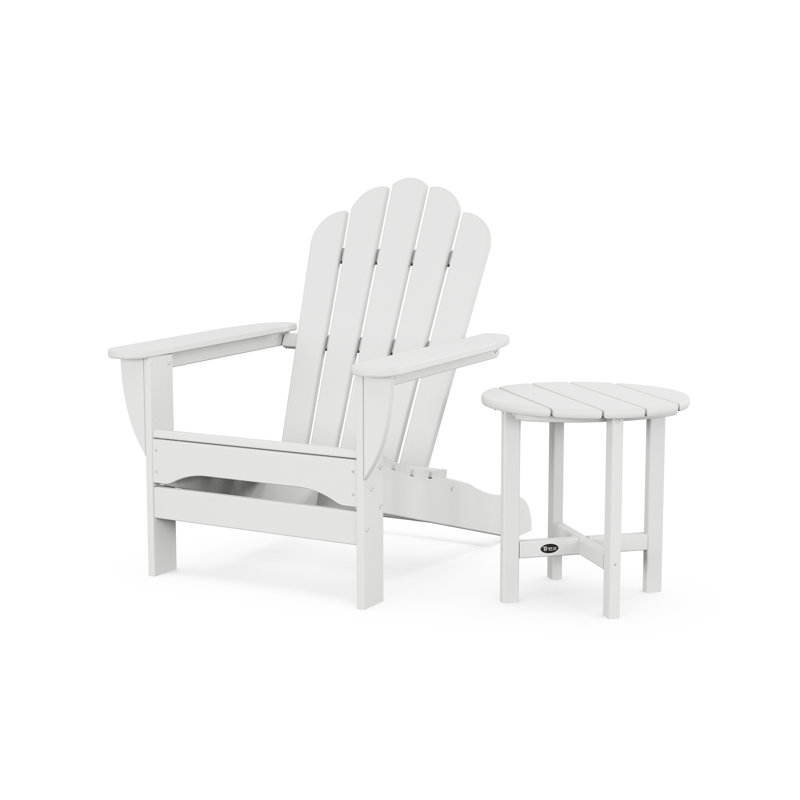 Chaise Adirondack surdimensionnée avec table d'appoint Monterey Bay, Blanc classique