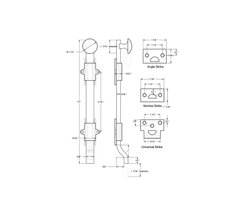 Latch/Catch/Bolt, Brushed Nickel