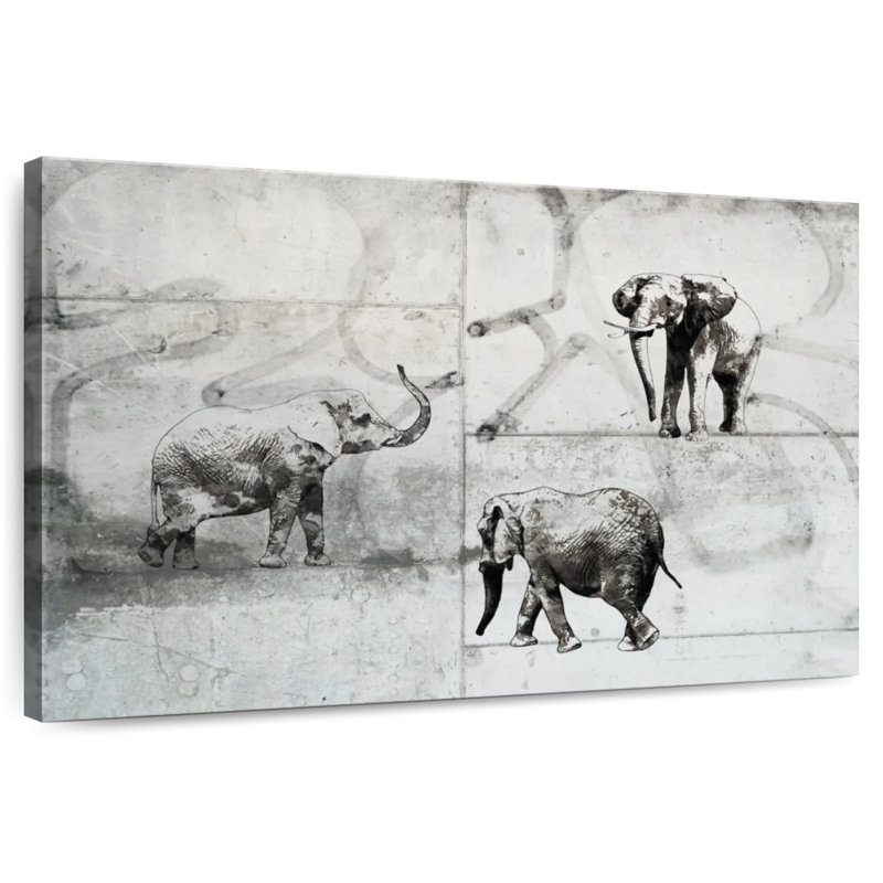 Brampt Three Elephants, 30" H x 45" W