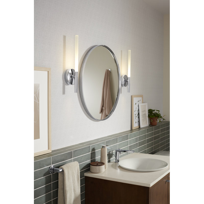 Essential Round Wall Mirror, Bathroom/Vanity Mirror with Frame, Polished Chrome, 42" H  x 42" W x 1.38'' D