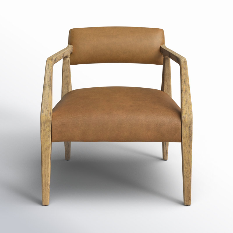 Tyler 22" Armchair, Nubuck Cognac Top Grain Leather