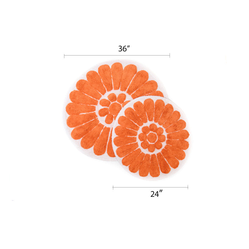 Tapis pour salle de bain Cressona, Blanc/Corail