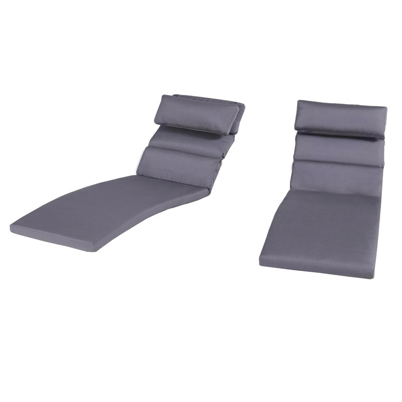 Cannes Outdoor Chaise Lounge, Charcoal Grey Sunbrella®