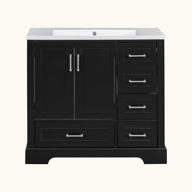 Ensemble de meuble-lavabo traditionnel en résine avec lavabo en résine