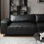 Canapé modulaire noir en cuir véritable-326684258-326684260