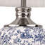 Edie 57cm White/Blue/Silver Toile de Jouy Vintage Style Table Lamp