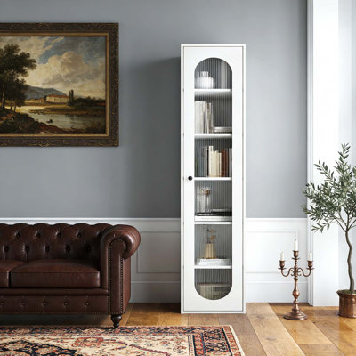 Armoire haute avec 6 tablettes et 1 porte vitrée
