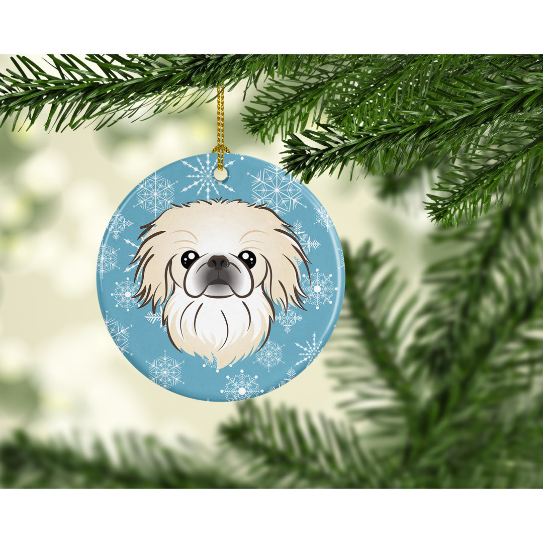 Snowflake Pekingese Ceramic Hanging Figurine Ornament The Holiday Aisle®