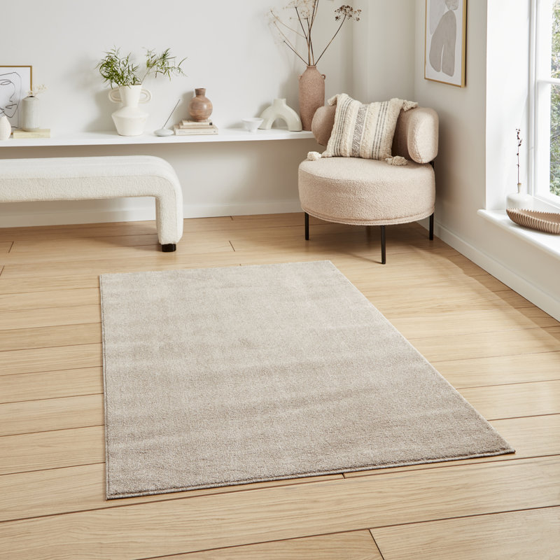 Solid Colour Area Rug, Beige, Rectangle 80 x 150 cm