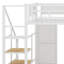 Lit mezzanine en métal avec bureau intégré, garde-robe ouverte, panier de basketball, glissade et escalier-1275578758