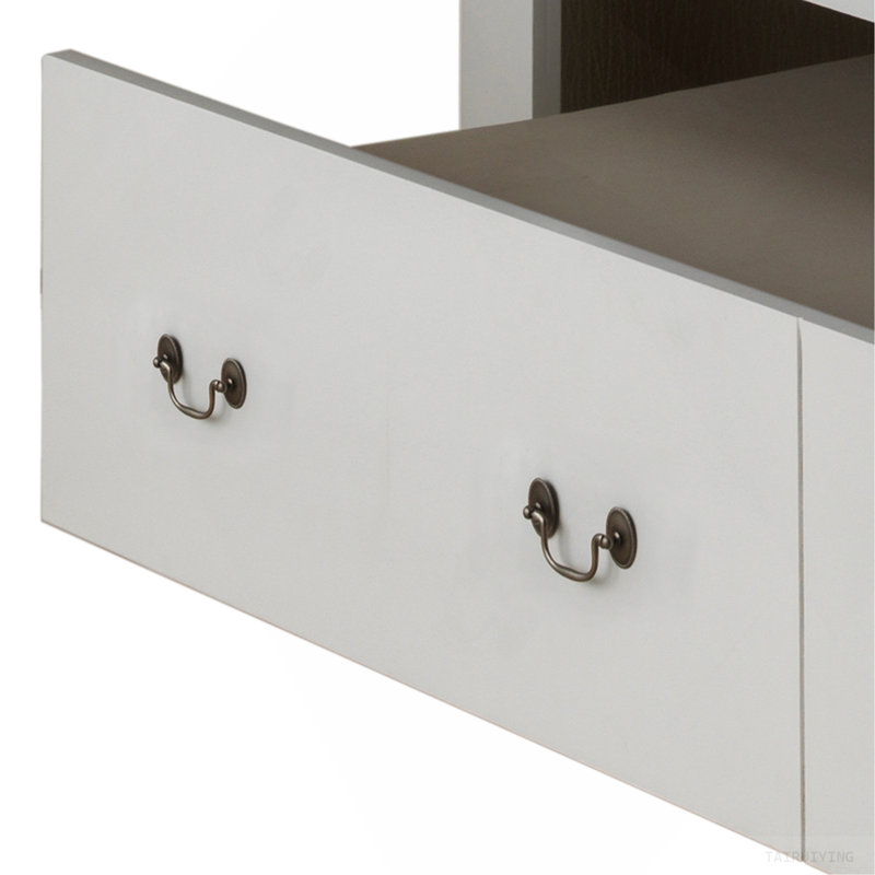 Charmant lit gigogne double en blanc classique, Lit double, Blanc