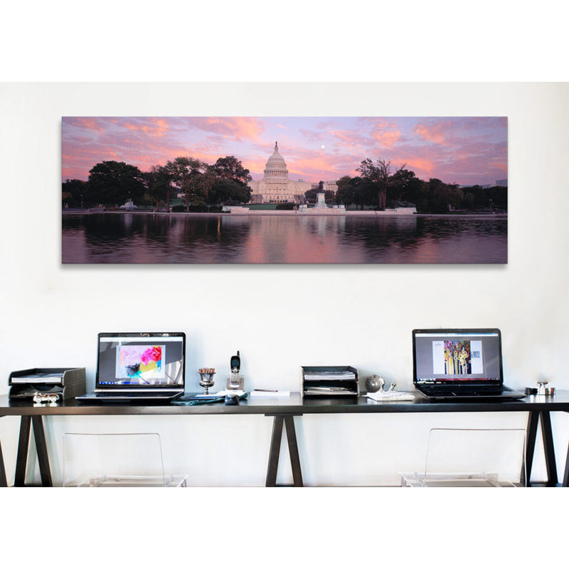 Panoramic U.S. Capitol Washington, D.C., reproduction de photo sur toile tendue, H 16 po x l 48 po x P 1,5 po, Toile tendue