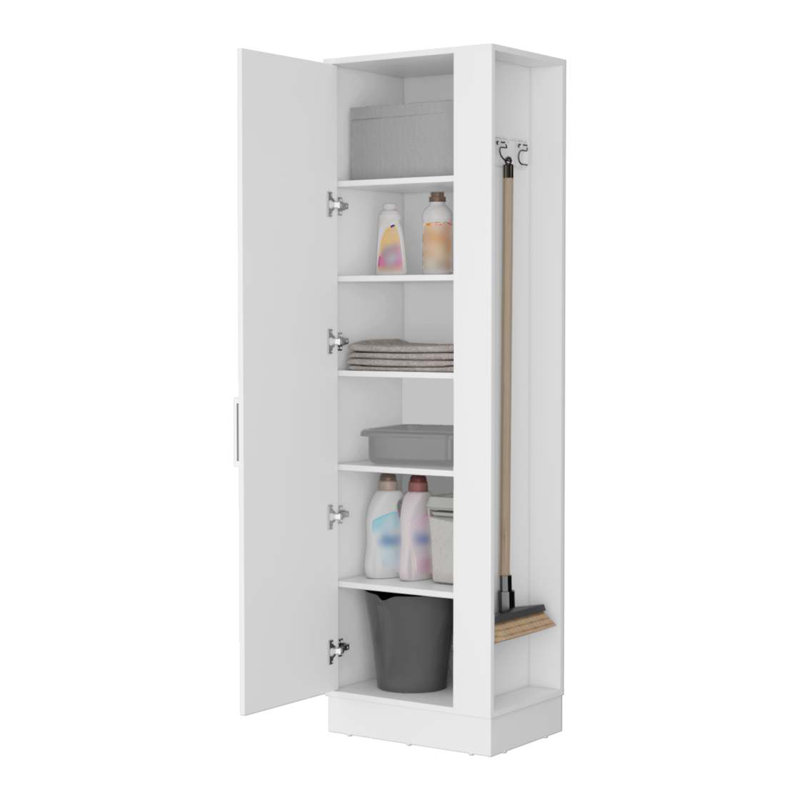 Grande armoire de rangement à 2 portes et 6 tablettes Greenville - blanc