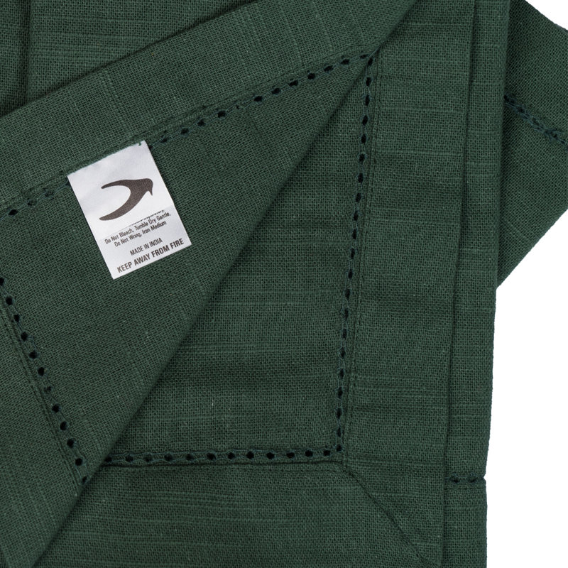 Azelia Cotton Solid Colour Square Napkin, Green