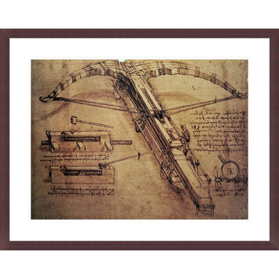 Design for a Giant Crossbow detail from fol. 149b-r from the Codex Atlanticus by Leonardo da Vinci -Framed Giclee Print
